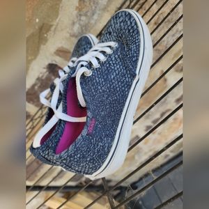 Vans Camden Deluxe Navy Blue Purple Snake Print Look Sneakers
